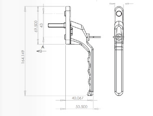 Munster Joinery Homewise Left hand Polished Chrome locking Window Handle