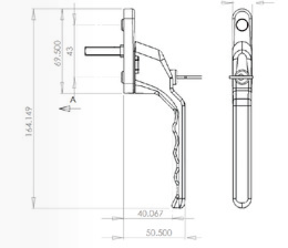 Munster Joinery White Homewise Left Hand Locking Window Handle