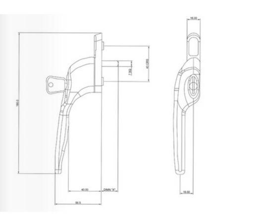 Custodian Munster joinery Left Hand locking window handle White