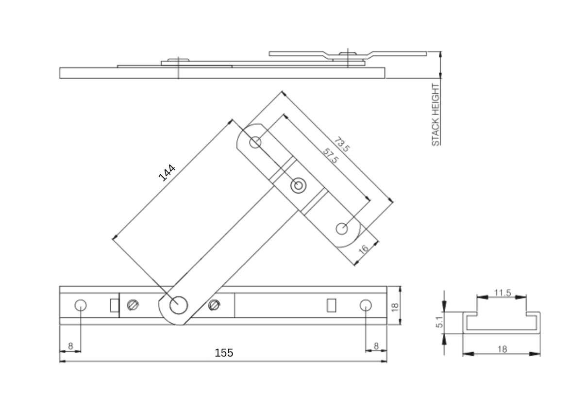 Permanent window restrictor 6 inch long