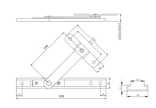 Permanent window restrictor 6 inch long