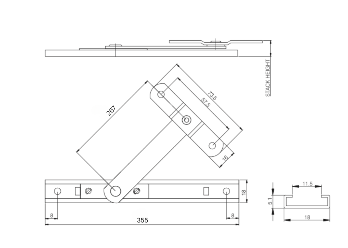 Permanent window restrictor 14 inch long