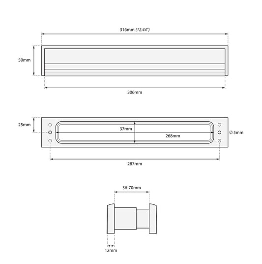 Munster Joinery Slimline letterbox Black