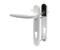 White Short Backplate Lever Lever Door Handle