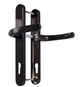 Black Long Backplate Lever Lever Door Handle
