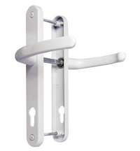 White Long Backplate Lever Lever Door Handle