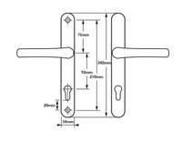 White Long Backplate Lever Lever Door Handle