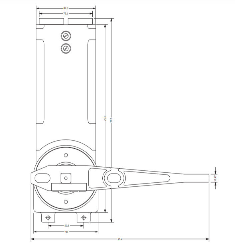 Assa Abloy Concealed Transom door closer Kit Hold open
