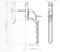 Munster Joinery White  Homewise Left Hand Locking Window Handle