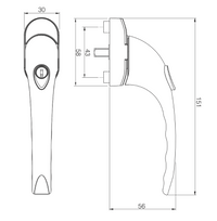 TBT Tilt and turn window handle Black