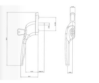 Custodian Munster joinery Left Hand locking window handle White