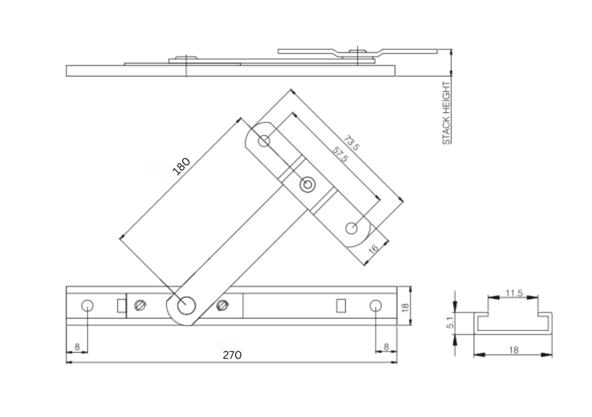 Permanent window restrictor 10 inch long