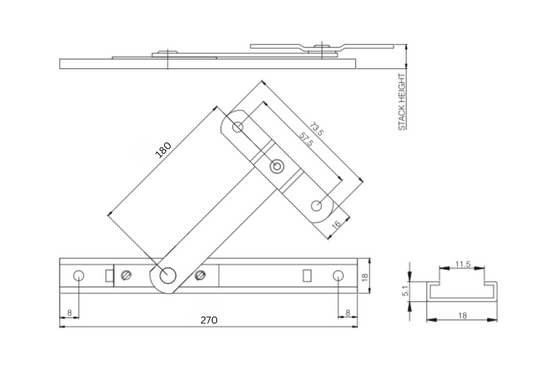 Permanent window restrictor 10 inch long