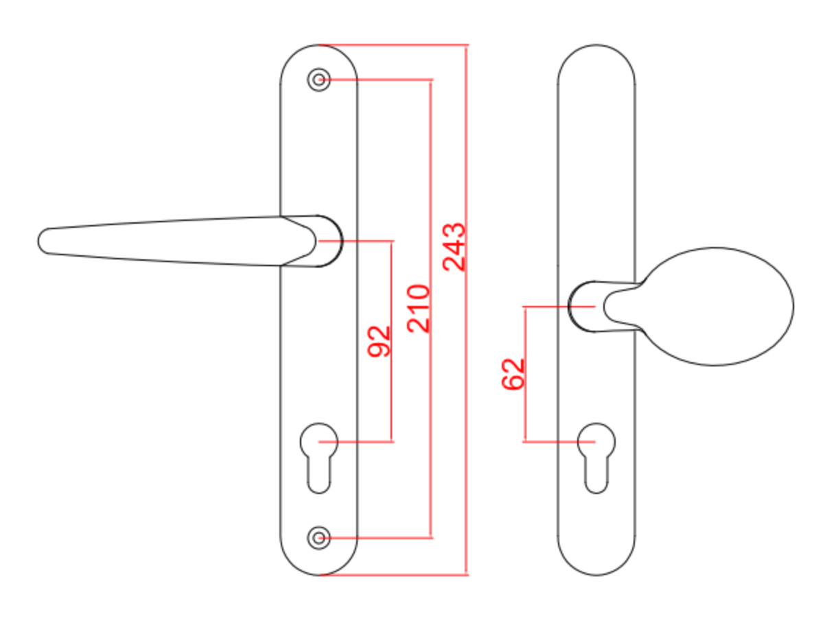 Chrome Lever pad Door Handle