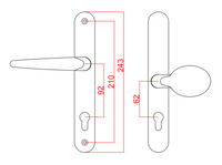 Chrome Lever pad Door Handle